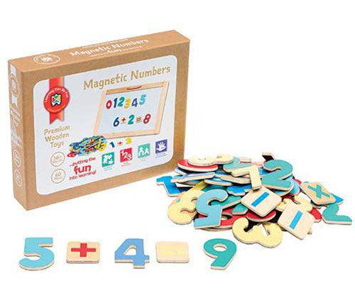 Magnetic Wooden Numbers Set of 60 - Educational Vantage