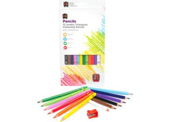 Jumbo Triangular Coloured Pencils - Educational Vantage