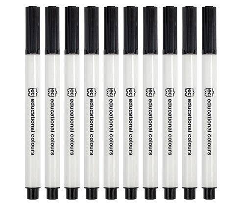 EC Whiteboard Markers 2.9mm Bullet Black Pack of 10 - Educational Vantage