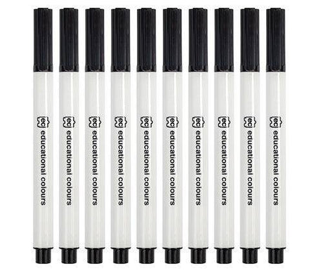 EC Whiteboard Markers 2.9mm Bullet Black Pack of 10 - Educational Vantage