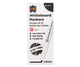 EC Whiteboard Markers 2.9mm Bullet Black Pack of 10 - Educational Vantage