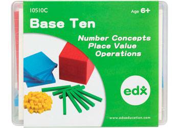 Plastic Base Ten 4 Colour in Plastic Container - Educational Vantage