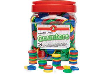 Small 4 Colour Counters Jar of 1000 - Educational Vantage