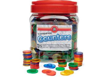 Small Transparent Counters Jar of 1000 - Educational Vantage