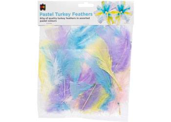 Pastel Turkey Feathers - Educational Vantage