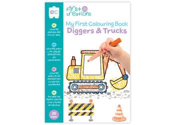 My First Colouring Book - Diggers & Trucks - Educational Vantage