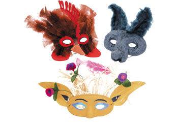 Half Mask Paper Mache With Elastic Pk of 24 - Educational Vantage