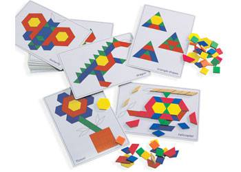 Pattern Block Picture Card Set Set of 20 - Educational Vantage