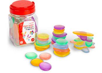 Clear Junior Rainbow Pebbles - 36 pc - Educational Vantage