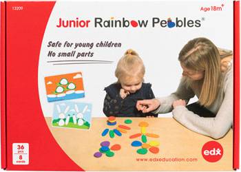 Junior Rainbow Pebbles Set (with cards) - Educational Vantage