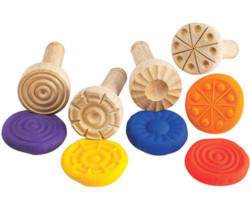 Wooden Dough Stampers Pack of 4 - Educational Vantage