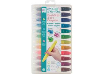 Easi-Grip 3 in 1 Crayons - Educational Vantage