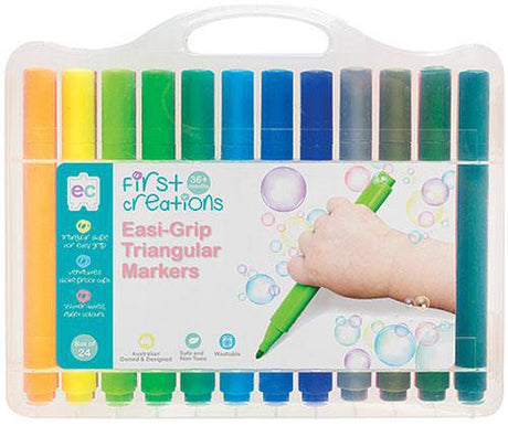 First Creations Easi-Grip Triangular Markers Pack of 24 - Educational Vantage