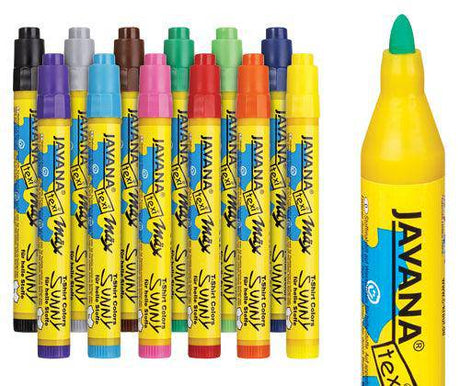 Textile Markers Coloured Pack of 12 - Educational Vantage