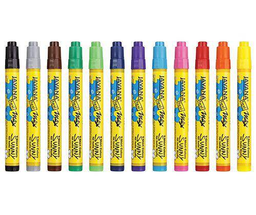 Textile Markers Coloured Pack of 12 - Educational Vantage