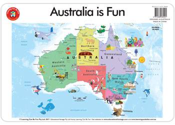 Australia Is Fun Placemat - Educational Vantage