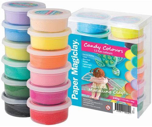 Paper Magiclay 240g Candy Colours 12 Canisters - Educational Vantage