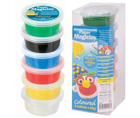 Paper Magiclay 240g Coloured 6 Canisters - Educational Vantage