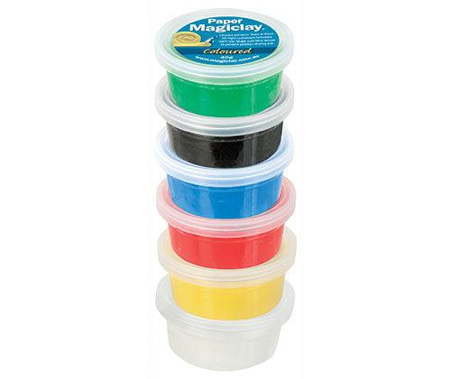 Paper Magiclay 240g Coloured 6 Canisters - Educational Vantage