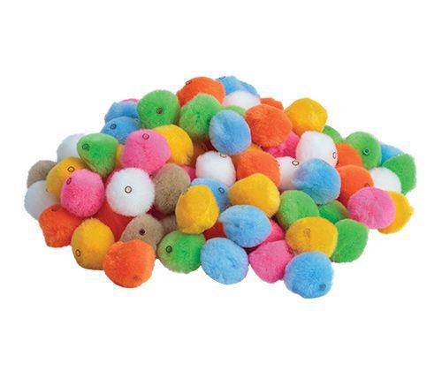 Pom Poms with Hole 20mm Pack of 100 - Educational Vantage