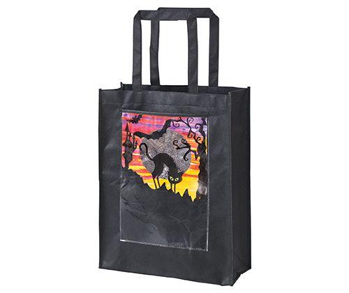 Black Eco Bag with Display Pocket Small Pack of 10 - Educational Vantage