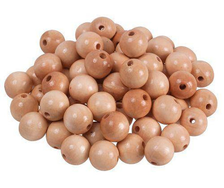 Beads Wooden Natural Pack of 100 - Educational Vantage