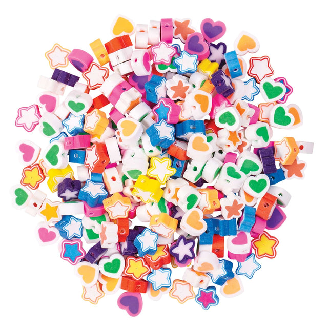 Beads Hearts and Stars Mix 100g - Educational Vantage