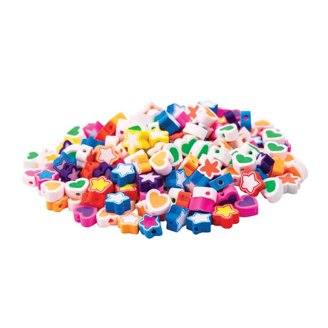 Beads Hearts and Stars Mix 100g - Educational Vantage