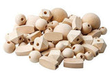 Wooden Natural Beads Assorted Pack of 92 - Educational Vantage