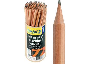 Zart Basics Blacklead Assorted Grade Pencils Classpack of 72 - Educational Vantage