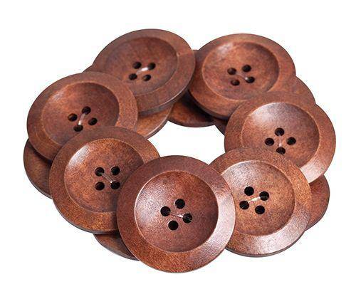 Wooden Buttons Assorted Pack of 50 - Educational Vantage