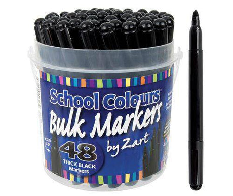 School Markers Black Pack of 48 - Educational Vantage