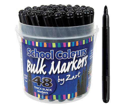 School Markers Black Pack of 48 - Educational Vantage