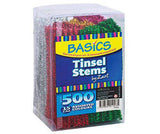 Basics Coloured Tinsel Stems 15cm Pack of 500 - Educational Vantage