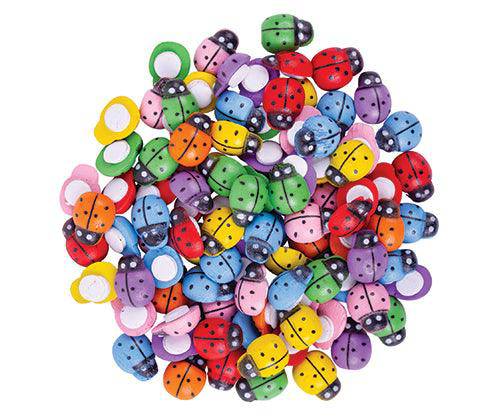 Coloured Wooden Ladybugs Pack of 200 - Educational Vantage