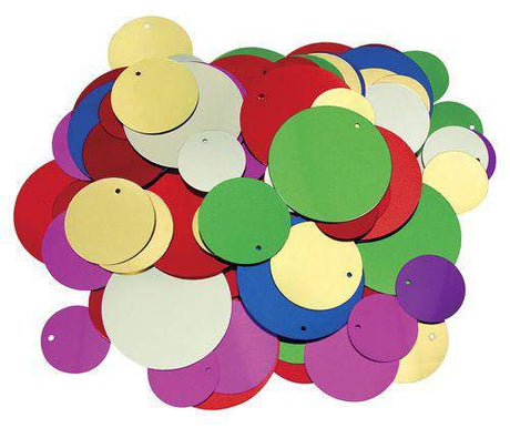 Sequins Large Coloured Pack of 100 - Educational Vantage