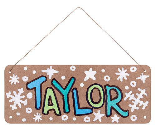 Hanging Signage Board White and Kraft - Educational Vantage