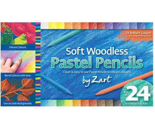 Zart Woodless Soft Pastel Pencils Pack of 24 - Educational Vantage