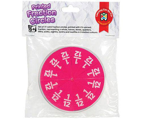 Printed Fraction Circles Hangsell - Educational Vantage