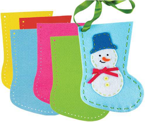 Felt Coloured Stockings 14 x 20cm 20 pieces - Educational Vantage