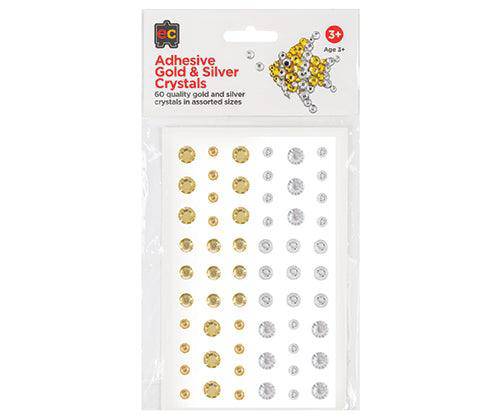 EC Adhesive Crystals Gold and Silver Pack of 60 - Educational Vantage