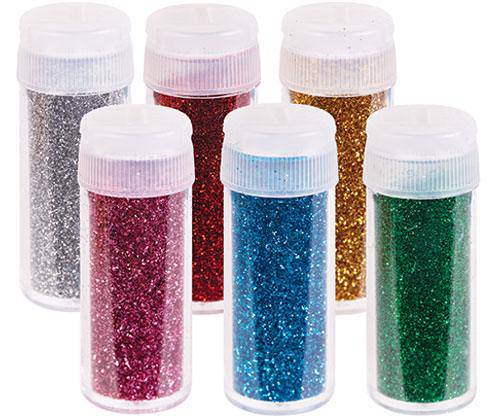 Bio Glitter Coloured Mini Shakers Pack of 6 - Educational Vantage