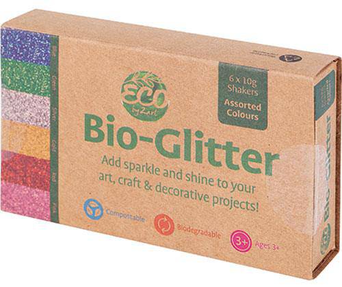 Bio Glitter Coloured Mini Shakers Pack of 6 - Educational Vantage