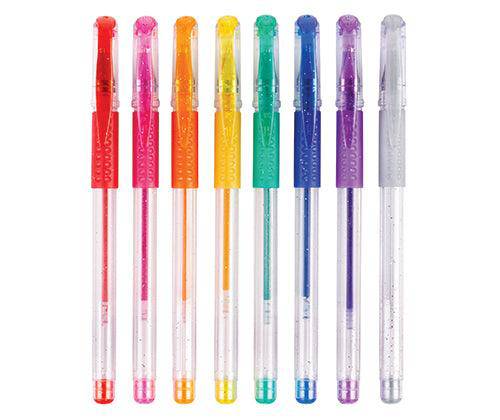 Basics Coloured Glitter Pens Pack of 8 - Educational Vantage