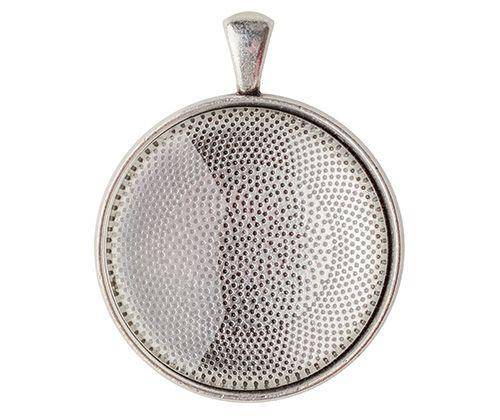 Pendant Cabochon Setting 30mm Silver Pack of 30 - Educational Vantage