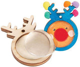 Wooden Reindeer Pendants with Cabochon Pack of 10 - Educational Vantage