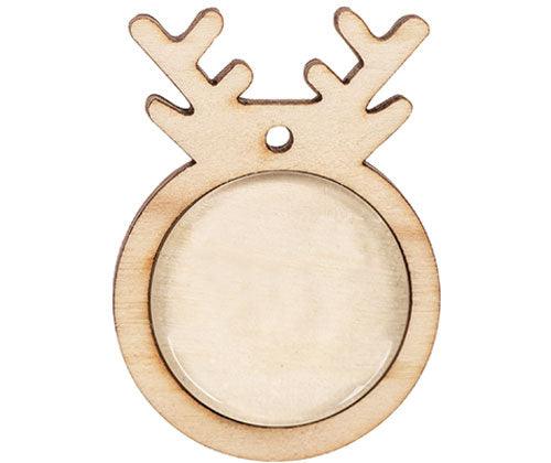 Wooden Reindeer Pendants with Cabochon Pack of 10 - Educational Vantage