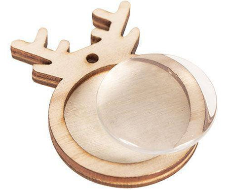 Wooden Reindeer Pendants with Cabochon Pack of 10 - Educational Vantage