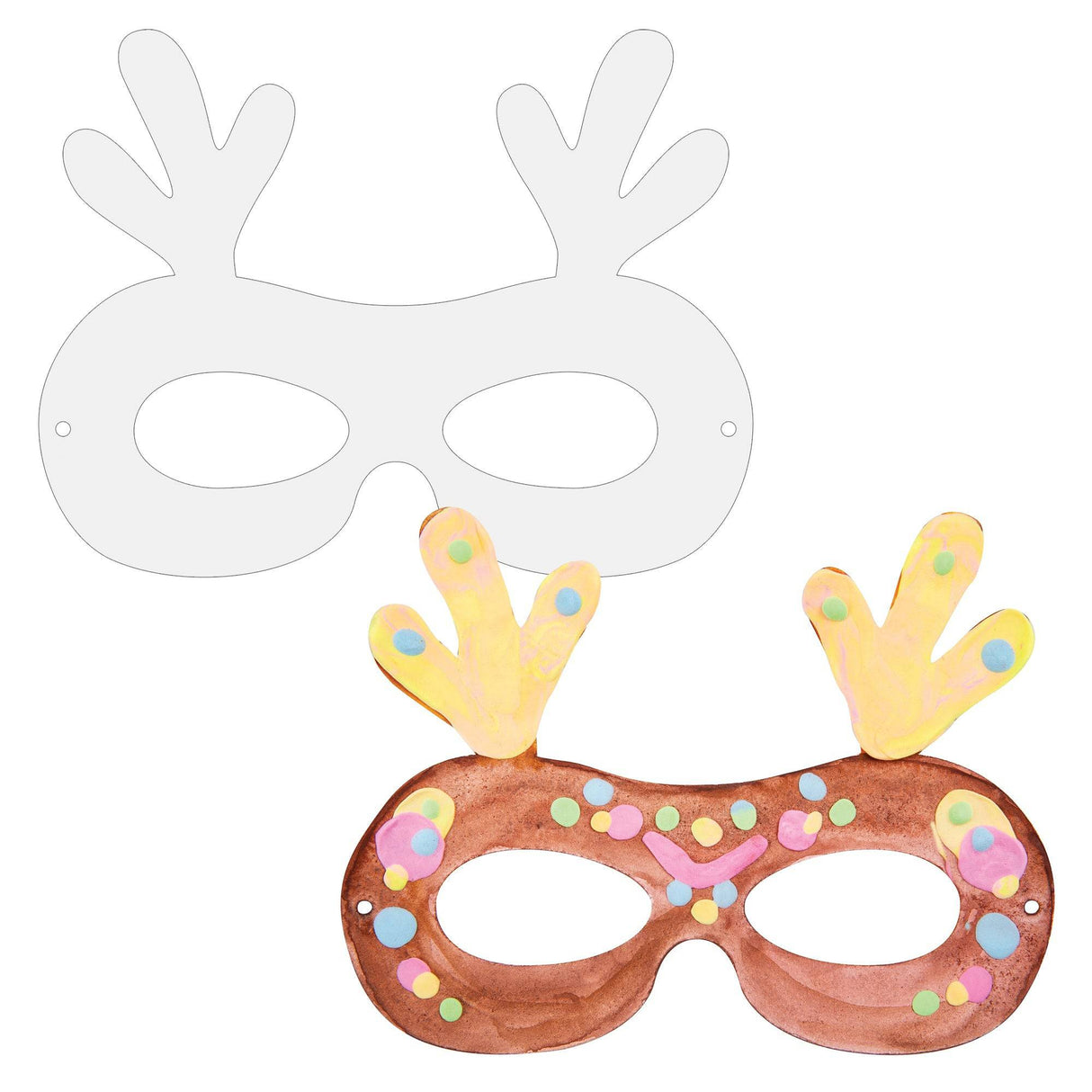 Cardboard Reindeer Face Card Mask Pack of 20 - Educational Vantage