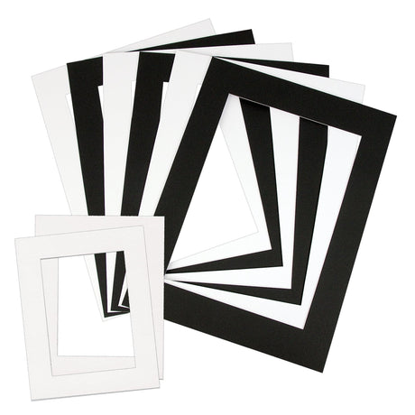 Pre-Cut Mounts Black & White Pack of 10 - Educational Vantage